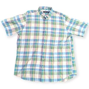 RALPH LAUREN Mens 2XLT CLASSIC FIT INDIAN MADRAS COTTON Short Sleeve SHIRT PLAID